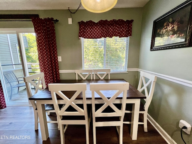 dining area featuring hardwood / wood-style flooring