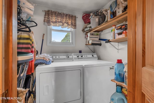 laundry room featuring washer and dryer