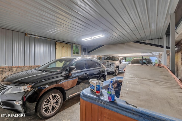 view of garage