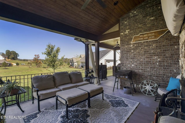 view of patio / terrace with an outdoor living space