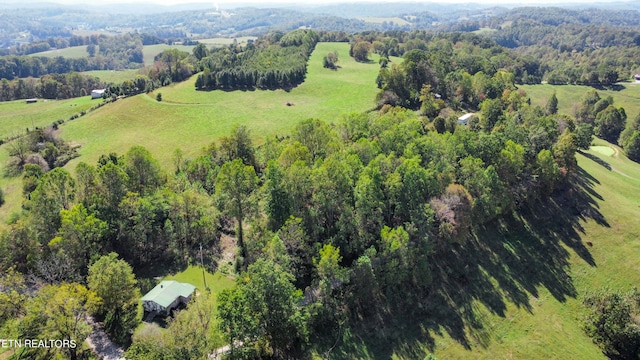 aerial view featuring a rural view