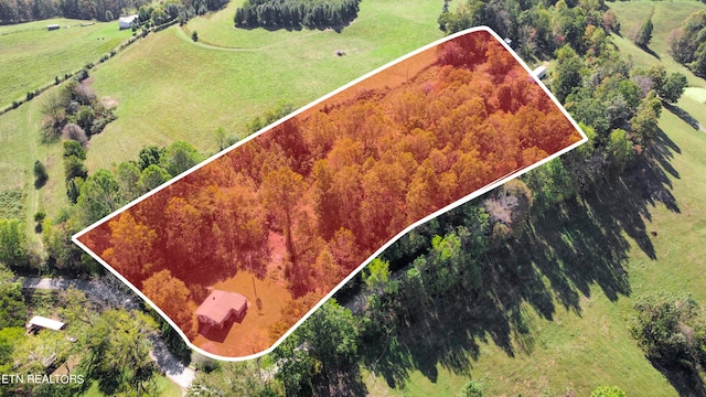 drone / aerial view with a rural view