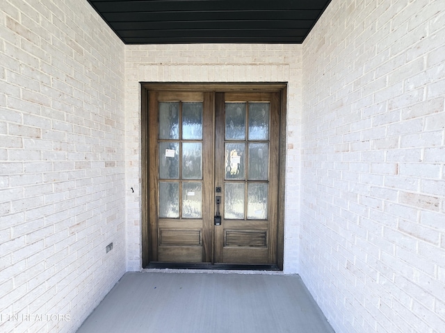 doorway to property with french doors