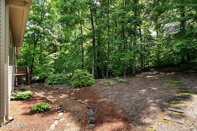 view of yard featuring a deck