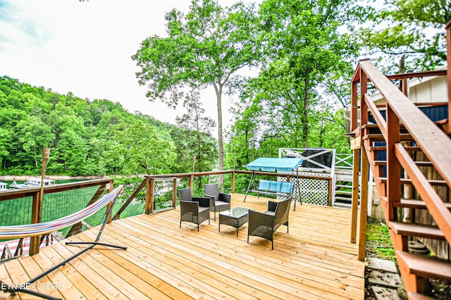 view of wooden deck