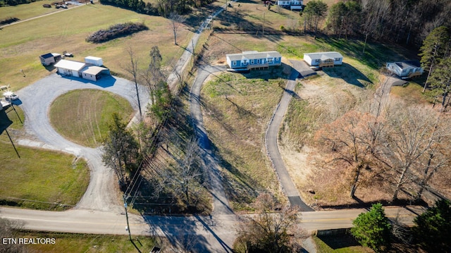 drone / aerial view with a rural view