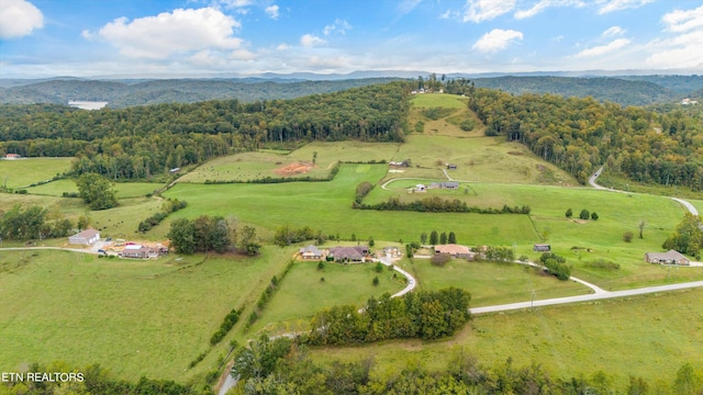 bird's eye view featuring a rural view