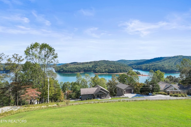 property view of water with a mountain view