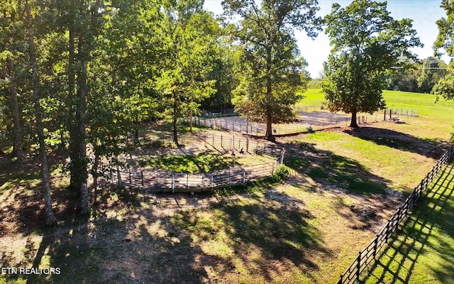 view of yard featuring a rural view