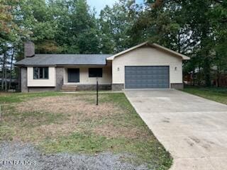 single story home with a garage