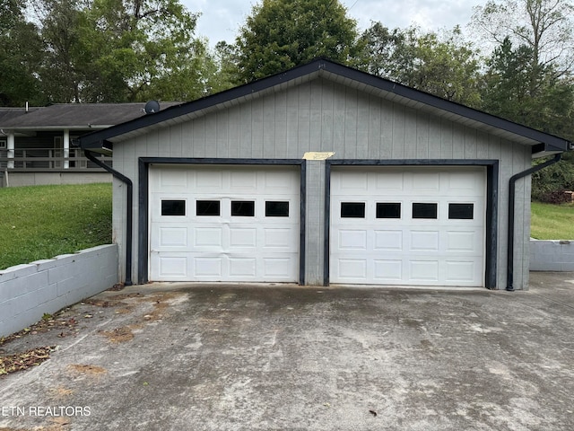 view of garage