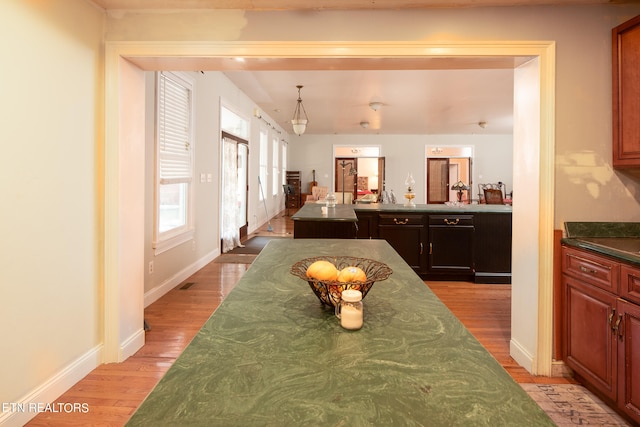 dining room with light hardwood / wood-style flooring