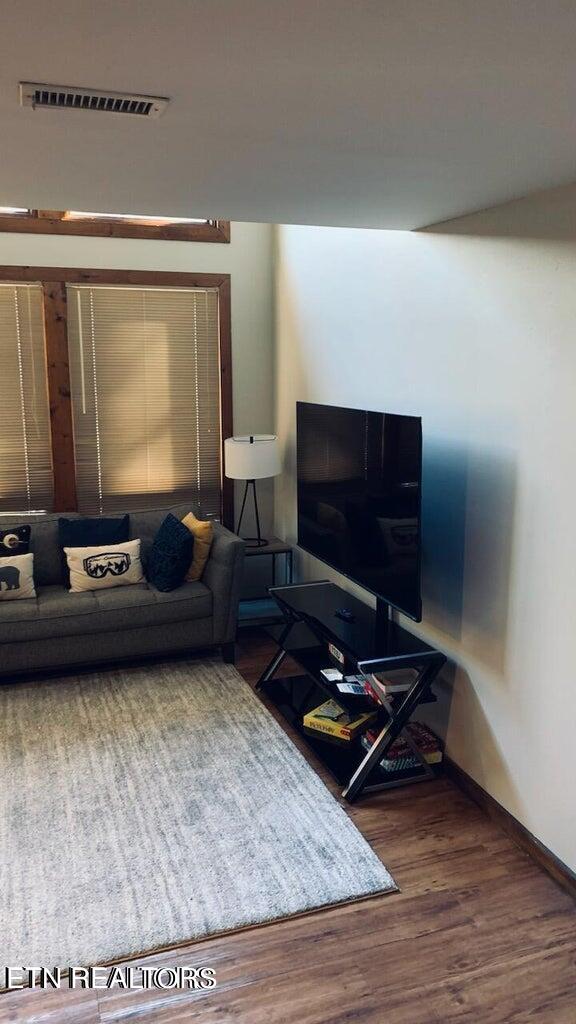 living room featuring wood-type flooring