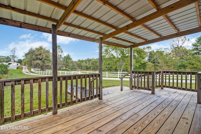 deck featuring a yard