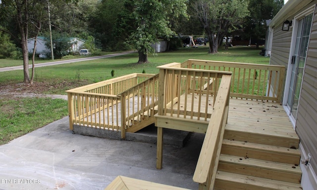 deck with a lawn