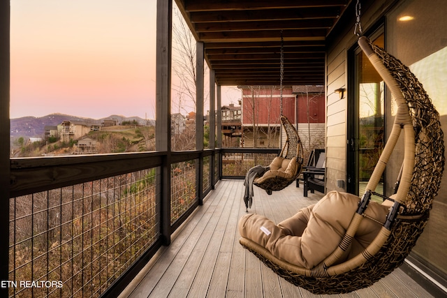 view of deck at dusk