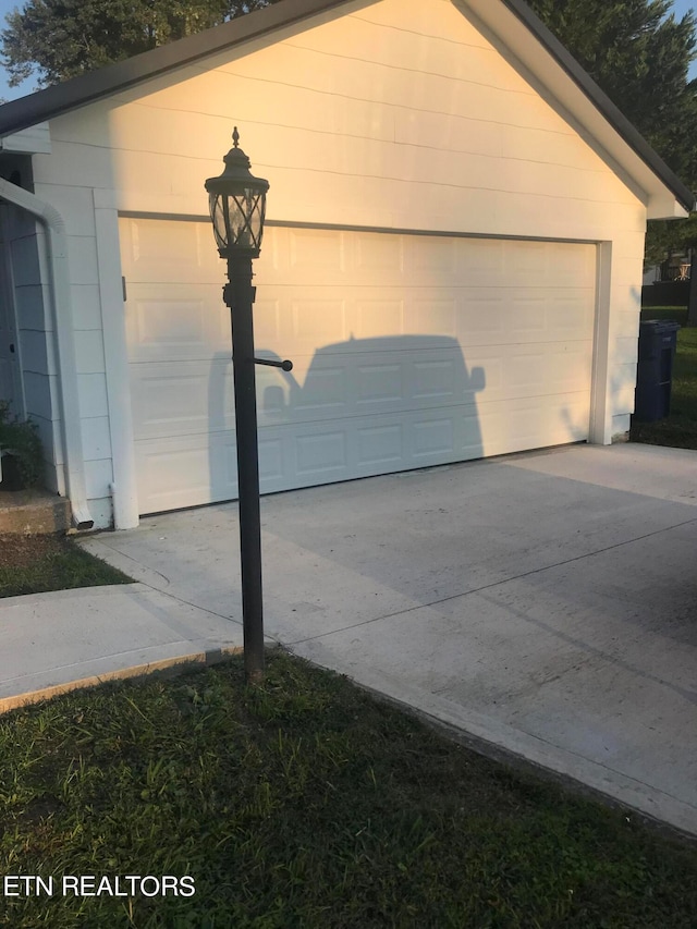 view of garage