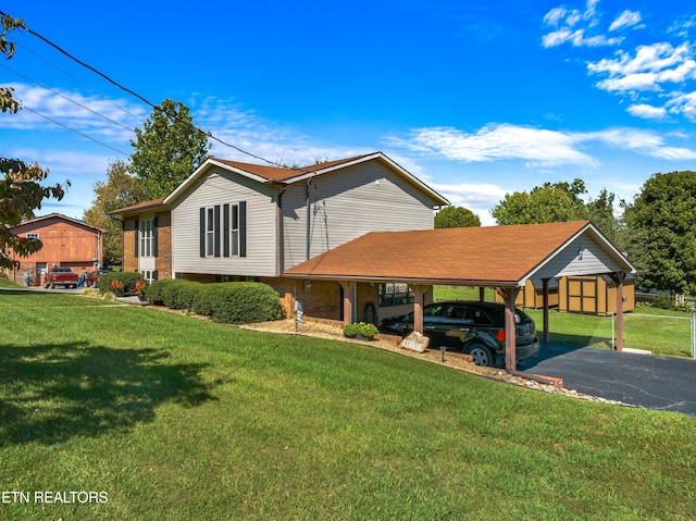 exterior space with a front lawn