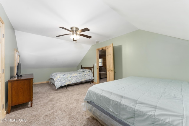 460 Sassafras Way, Cosby, TN 37722 - bedroom featuring lofted ceiling, carpet flooring, and a ceiling fan