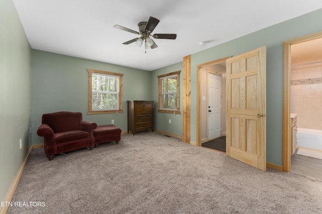 460 Sassafras Way, Cosby, TN 37722 - sitting room with carpet flooring and ceiling fan