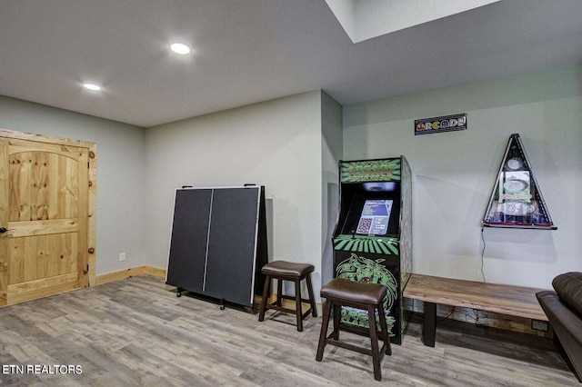 sitting room featuring hardwood / wood-style flooring