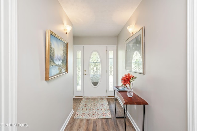 entrance foyer featuring hardwood / wood-style flooring