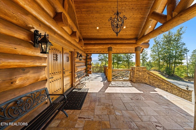 view of patio featuring covered porch