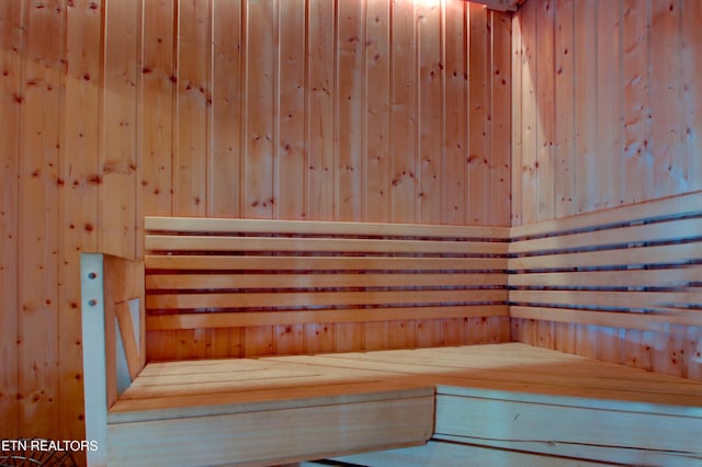 view of sauna