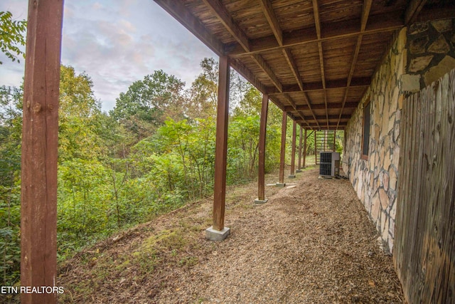 view of yard with central AC