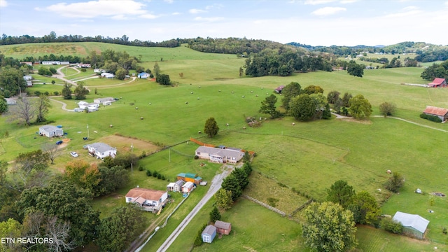 aerial view with a rural view