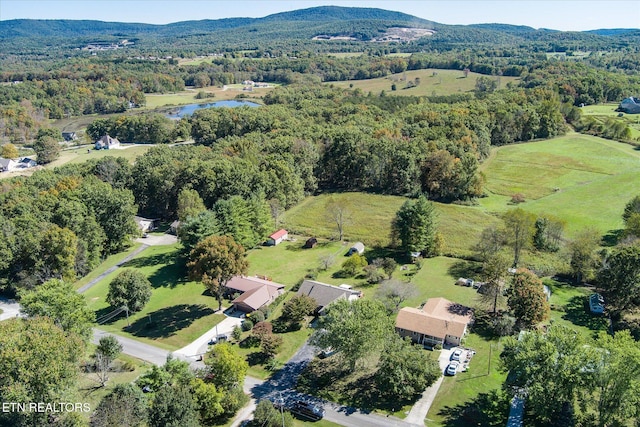 bird's eye view featuring a mountain view