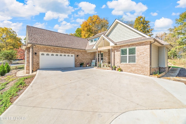 view of front of house with a garage