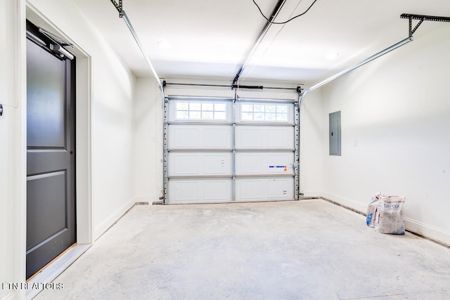 garage featuring electric panel