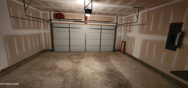 garage with electric panel