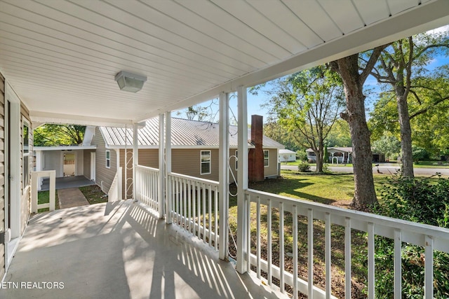 view of patio featuring covered porch