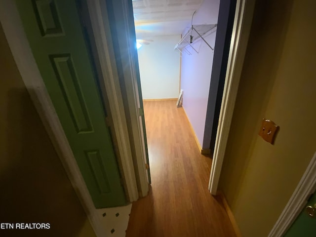 hallway featuring light wood-type flooring