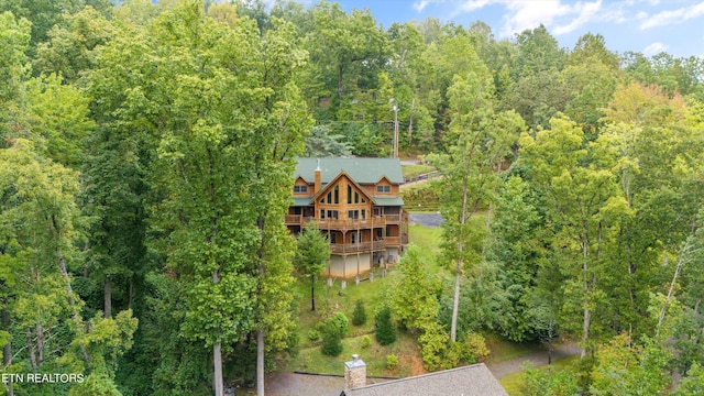 509 Woodland Dr, Gatlinburg, TN 37738 - birds eye view of property featuring a wooded view