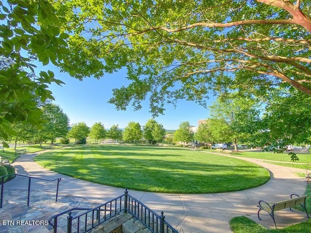 view of home's community with a yard