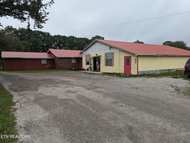 view of single story home