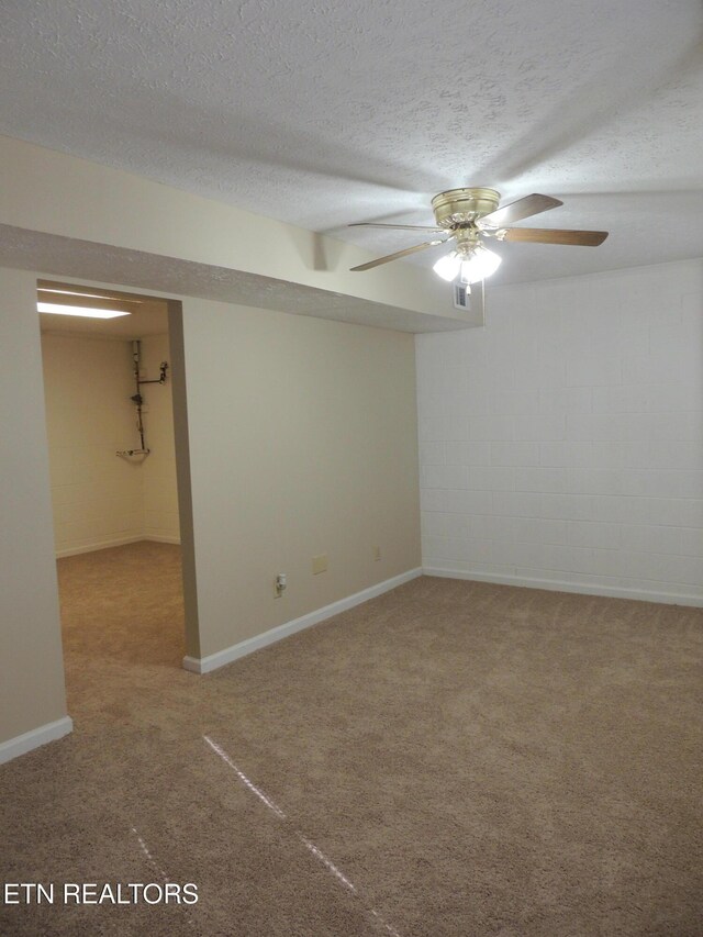 1432 Pheasants Glen Dr, Knoxville, TN 37923 - carpeted empty room with a textured ceiling, baseboards, and a ceiling fan