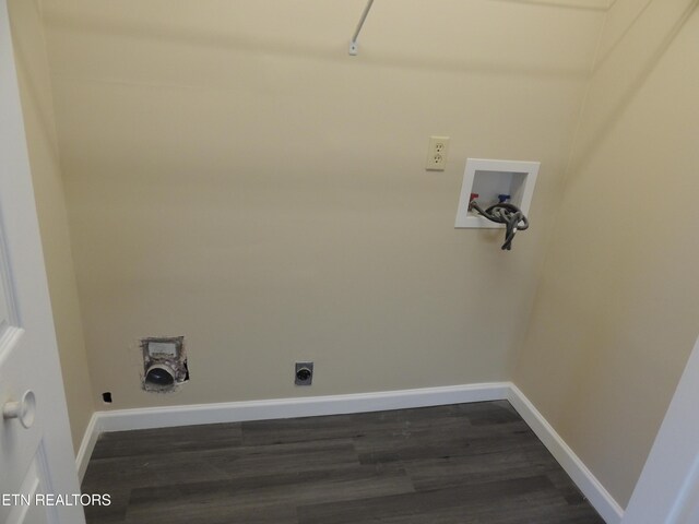 1432 Pheasants Glen Dr, Knoxville, TN 37923 - washroom with baseboards, hookup for a washing machine, and dark wood finished floors