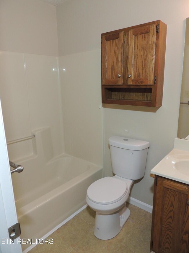 1432 Pheasants Glen Dr, Knoxville, TN 37923 - bathroom with toilet, baseboards, tile patterned flooring, and vanity