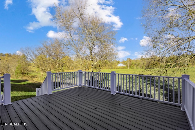 deck with a lawn