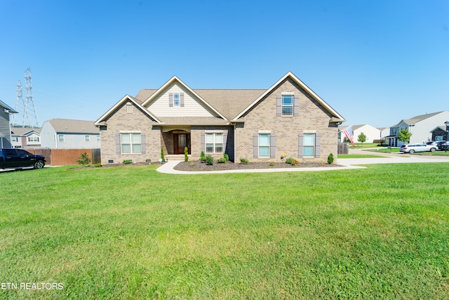 view of front of home with a front yard