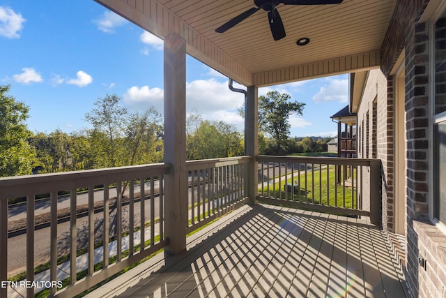 deck featuring ceiling fan