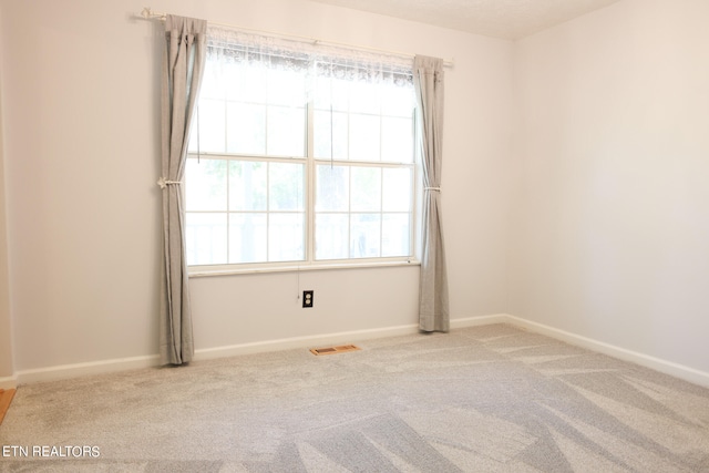 spare room featuring light carpet and a healthy amount of sunlight