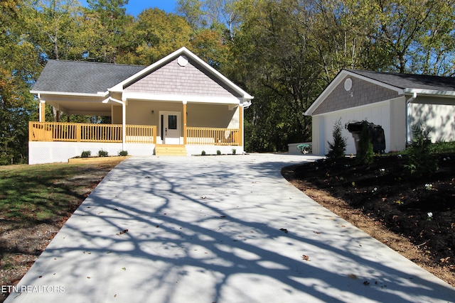 view of front of home featuring covered porch