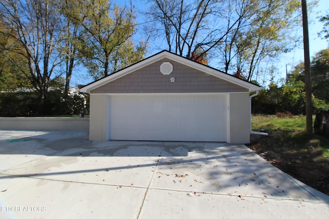 view of garage