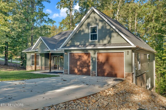 view of front of house with a garage