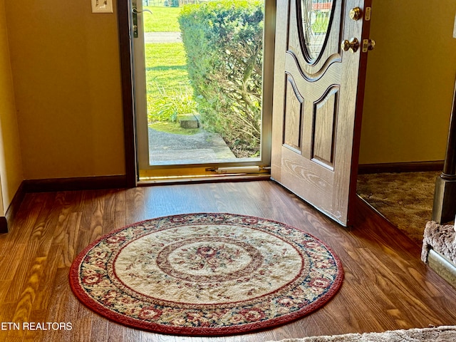 entryway featuring hardwood / wood-style flooring